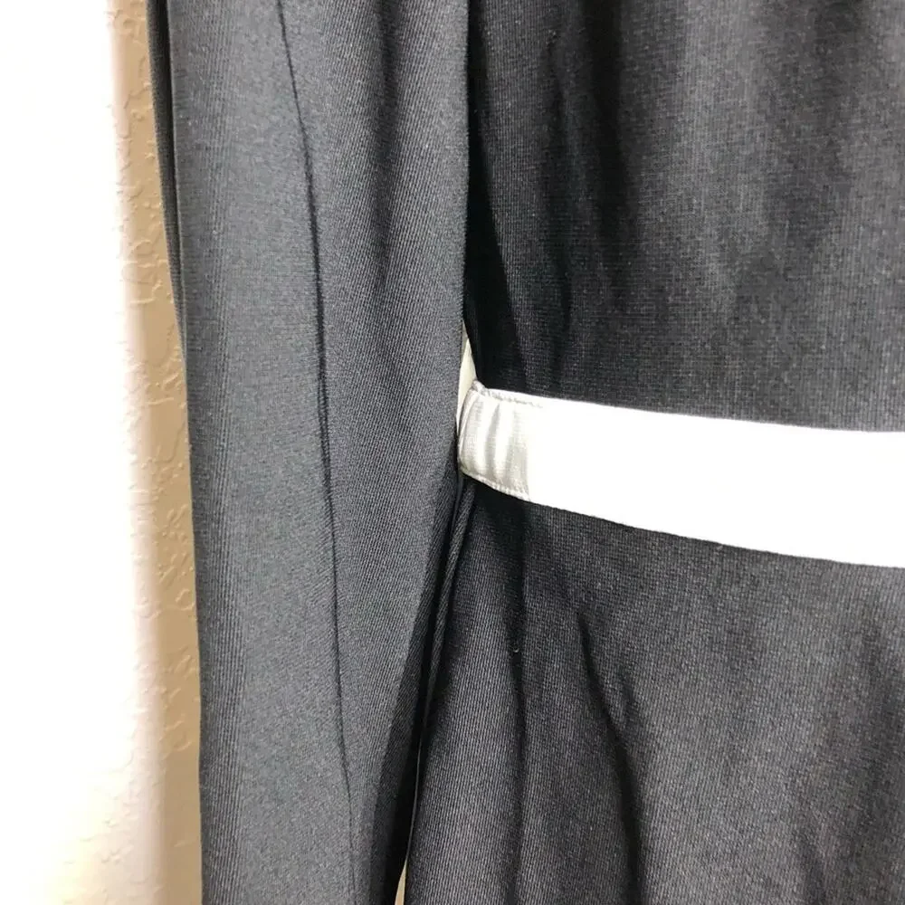 Boston Proper black white trim zip front blazer jacket size Medium NWOT